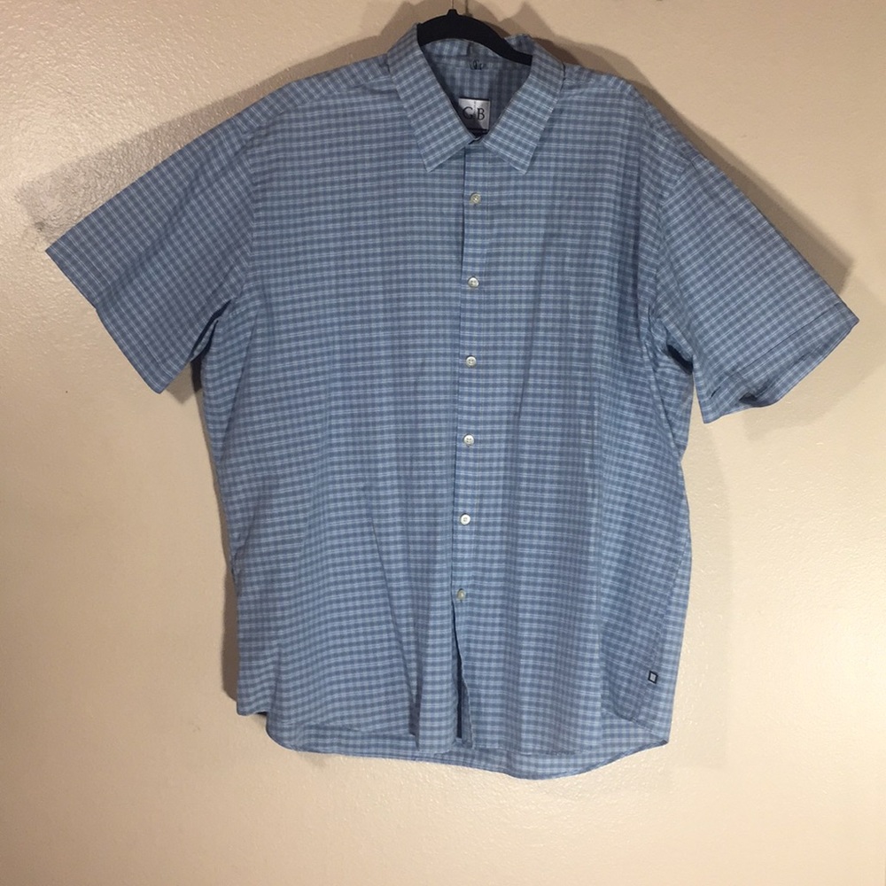Geoffrey Beene blue button down shirt